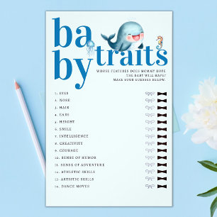 Prospectus 14 Cm X 21,6 Cm Devinez les caractéristiques de bébé Shower Jeu Dr