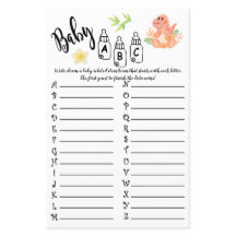 DINOSAUR BABY ABC BABY SHOWER CARTE DE JEU