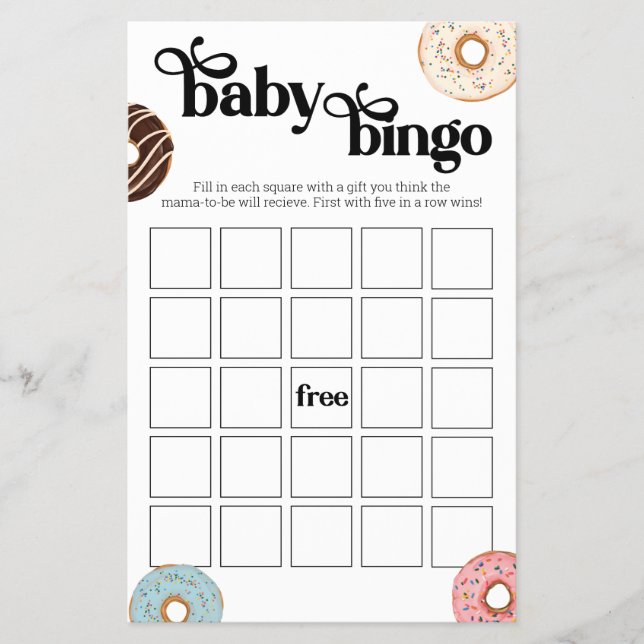 Prospectus 14 Cm X 21,6 Cm Donut Baby Bingo Jeu (Devant)