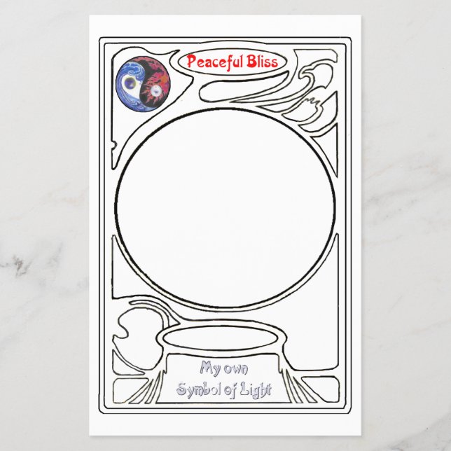 Prospectus 14 Cm X 21,6 Cm Doodling sur le symbole des Bliss pacifiques (Devant)