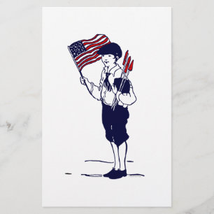Prospectus 14 Cm X 21,6 Cm Drapeau américain patriotique et feu d'artifice ga