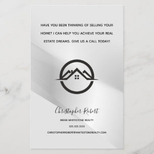 Prospectus 14 Cm X 21,6 Cm Élégant immobilier en argent