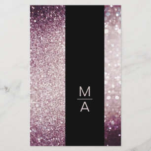 Prospectus 14 Cm X 21,6 Cm Élégant Monogramme Silber Lila