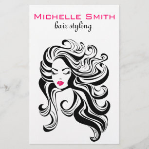 Prospectus 14 Cm X 21,6 Cm Élégant noir blanc Wavy Hairstyle extensions de ch