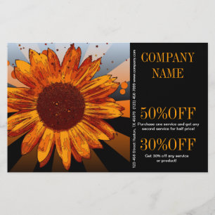 Prospectus 14 Cm X 21,6 Cm élégant rustique pays occidental tournesol