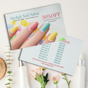 Prospectus 14 Cm X 21,6 Cm Elégant SPA Esthétique Salon de Nail Salon Tarifs