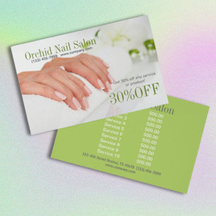 Prospectus 14 Cm X 21,6 Cm Elégant SPA Esthétique Salon de Nail Salon Tarifs