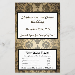 Prospectus 14 Cm X 21,6 Cm Emballage de Popcorn Micro-ondes Vintage Damassé M