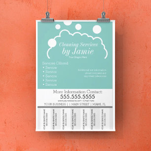 Prospectus 14 Cm X 21,6 Cm Entreprise de nettoyage Suds Tear Off Strips 