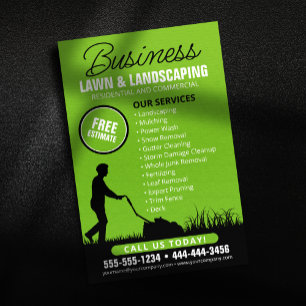 Prospectus 14 Cm X 21,6 Cm Entretien de pelouse Paysagisme Vert Noir Tonte de