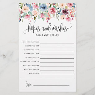 Prospectus 14 Cm X 21,6 Cm Espoirs et souhaits, Floral Baby Advice Papier Car