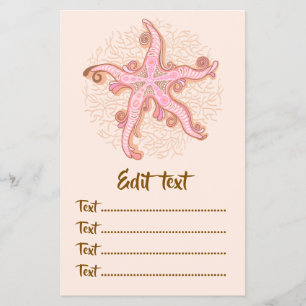 Prospectus 14 Cm X 21,6 Cm Étoiles de mer et motif pastel rose corail
