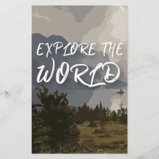 Prospectus 14 Cm X 21,6 Cm Explorez le monde Flyer 5,5" x 8,5"