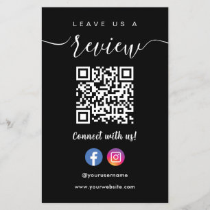 Prospectus 14 Cm X 21,6 Cm Facebook Instagram Qr Code Laissez-Nous Un Avis No