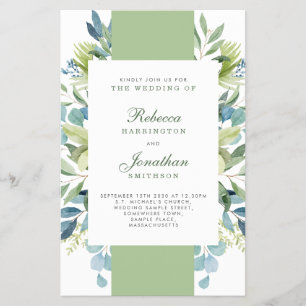 Prospectus 14 Cm X 21,6 Cm Faire-part de mariage feuille feutre de feuillage