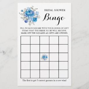 Prospectus 14 Cm X 21,6 Cm Fête des mariées Bingo Blueflower Game Card
