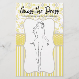 Prospectus 14 Cm X 21,6 Cm Fête des mariées Jeu Jaune Grey Devine la robe