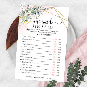 Prospectus 14 Cm X 21,6 Cm Fête des mariées Verte Il A Dit Qu'Elle A Dit Game