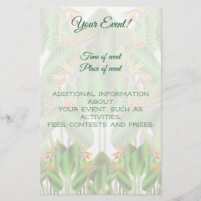 Prospectus 14 Cm X 21,6 Cm Fleur d'oiseau de paradis (Devant)