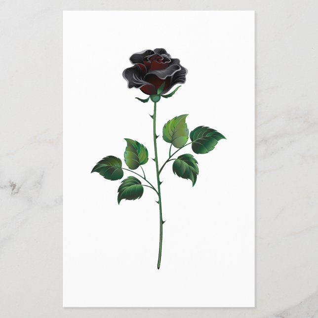 Prospectus 14 Cm X 21,6 Cm Fleur rose noire (Devant)