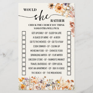 Prospectus 14 Cm X 21,6 Cm Fleurs sauvages d'automne préfèrerait qu'elle douc