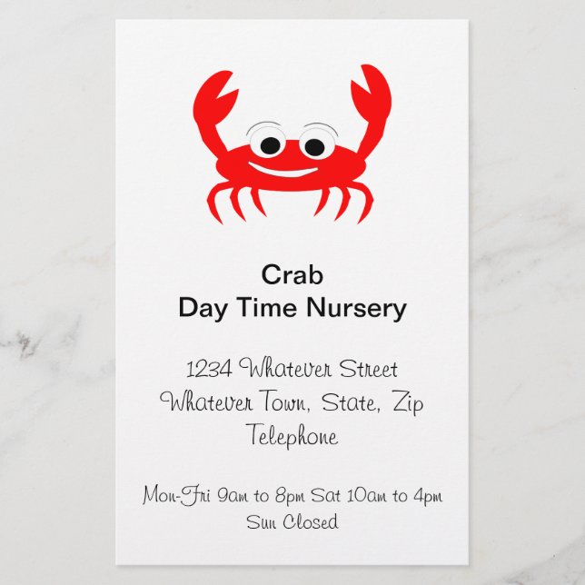 Prospectus 14 Cm X 21,6 Cm Flyer crabe (Devant)