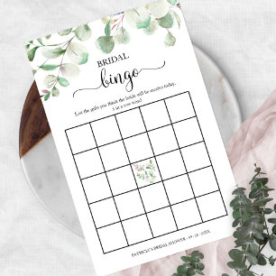 Prospectus 14 Cm X 21,6 Cm Flyer de Bingo pour Baby Shower avec Eucalyptus et