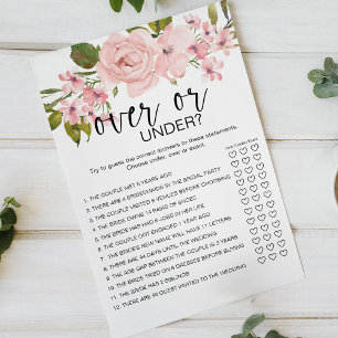 Prospectus 14 Cm X 21,6 Cm Flyer de fin de partie Over ou Under aux roses flo