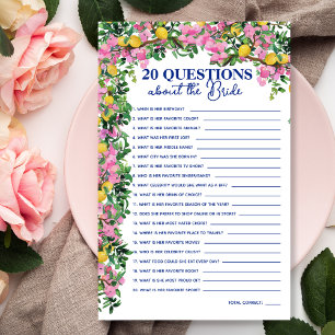 Prospectus 14 Cm X 21,6 Cm Flyer de jeu 20 Questions sur les Citrons Roses de