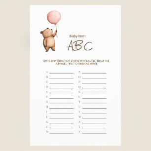 Prospectus 14 Cm X 21,6 Cm Flyer de jeu de nom de bébé ABC minimaliste