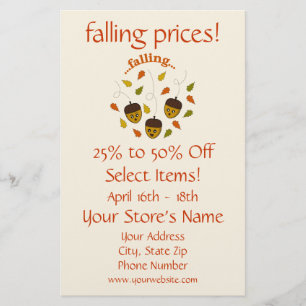 Prospectus 14 Cm X 21,6 Cm Flyer de vente d'automne