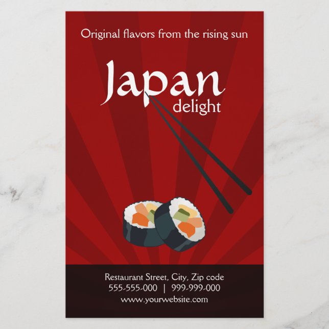 Prospectus 14 Cm X 21,6 Cm Flyer du restaurant japonais (Devant)