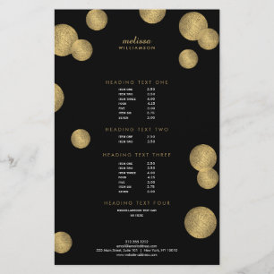 Prospectus 14 Cm X 21,6 Cm Flyer Glamour et Beauté Noir et Or II