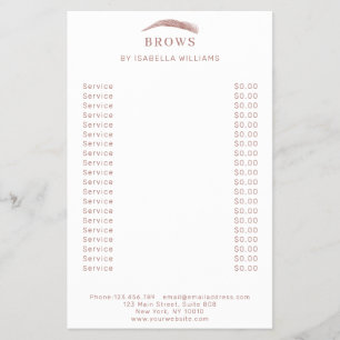 Prospectus 14 Cm X 21,6 Cm Flyer minimaliste élégant pour sourcils