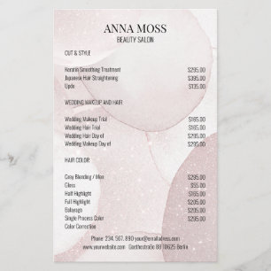 Prospectus 14 Cm X 21,6 Cm Flyer Parties scintillant Rosegold moderne