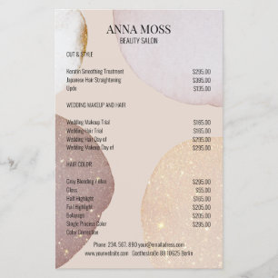 Prospectus 14 Cm X 21,6 Cm Flyer Parties scintillant Rosegold moderne