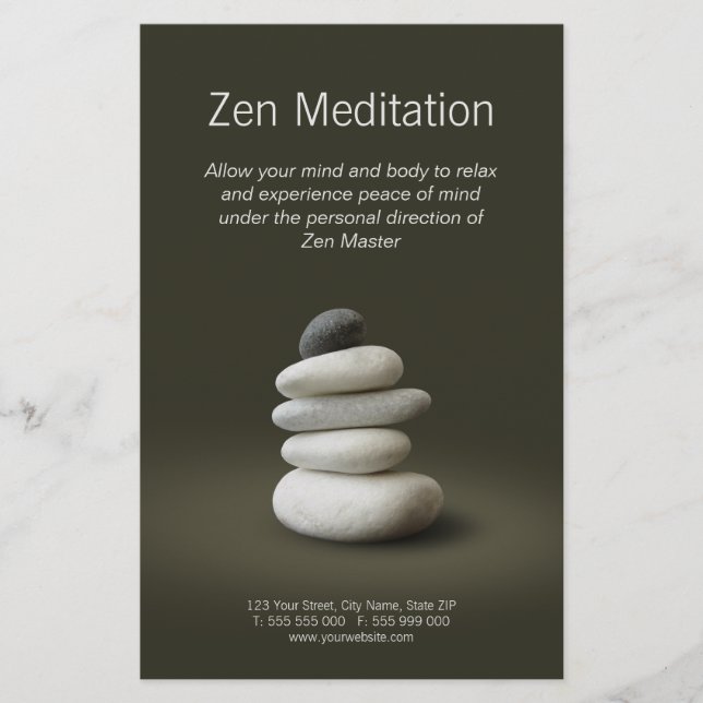 Prospectus 14 Cm X 21,6 Cm Flyer Zen Stones (Devant)