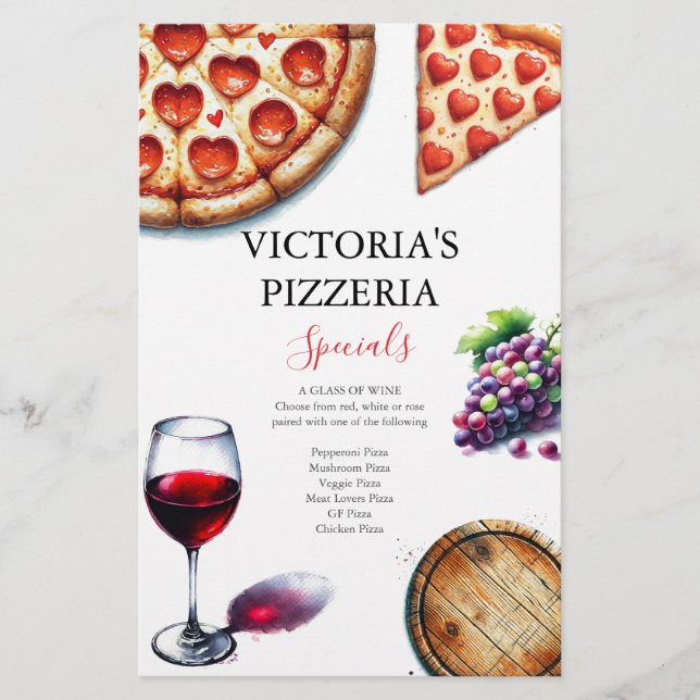Prospectus 14 Cm X 21,6 Cm Flyers Pizza Restaurants (Devant)