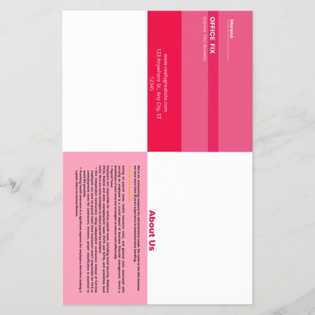 Prospectus 14 Cm X 21,6 Cm Flyers pliables (Devant)