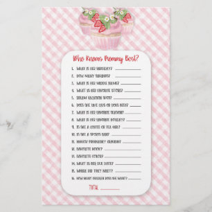 Prospectus 14 Cm X 21,6 Cm Fraise Cupcake Baby to Bee Shower Game Girl
