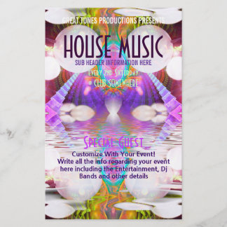 Prospectus 14 Cm X 21,6 Cm Funky Rainbow House Music Club Party Flyers
