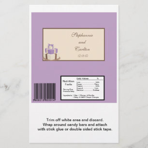 Prospectus 14 Cm X 21,6 Cm Gâteau de Mariage violet/Brown Grand Wrapper-Bar
