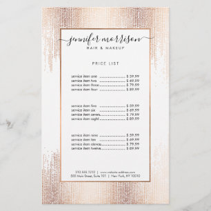 Prospectus 14 Cm X 21,6 Cm Glam Script Rose Gold Confetti Rain Flyer