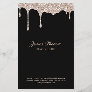 Prospectus 14 Cm X 21,6 Cm Glamour moderne Beige Gold Schwarz Glitter