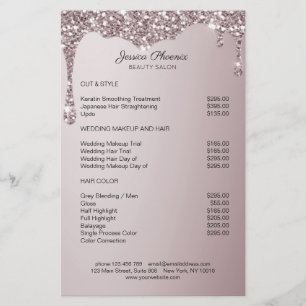 Prospectus 14 Cm X 21,6 Cm Glamour Moderne  Rose Gold Paillettes sink