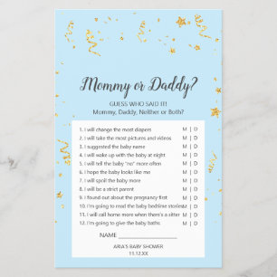 Prospectus 14 Cm X 21,6 Cm Gold Celebration on Blue maman ou Daddy Game