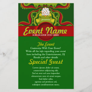 Prospectus 14 Cm X 21,6 Cm Green Royal Goddess Art Custom Event Flyer