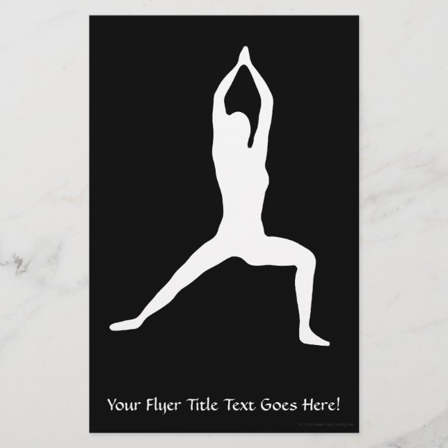 Prospectus 14 Cm X 21,6 Cm Guerrier Yoga Pose Silhouette (Devant)