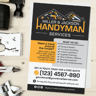 Prospectus 14 Cm X 21,6 Cm Handyman Services - Réparation et entretien à domi