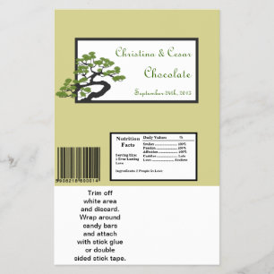 Prospectus 14 Cm X 21,6 Cm Hershey's Grand Bar Wrapper japonais Green Bonsai